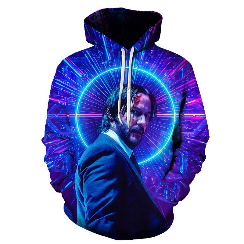John Wick Hoodies Men's Streetwear Women's Casual Wear 3D Pullover Sportswear - Image 8