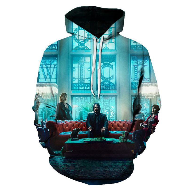 John Wick Hoodies Men's Streetwear Women's Casual Wear 3D Pullover Sportswear - Image 10