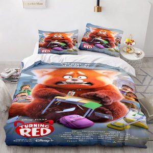 Turning Red Comfortable Bedding Three-Piece Soft and Breathable Duvet Cover