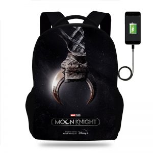 18 Inch Moon Knight Backpack School Bag Black