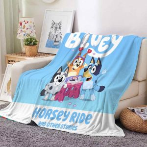 Bluey Blankets Printing Soft Nap Blanket On Home/Sofa/Office Portable Travel Cover Blanket