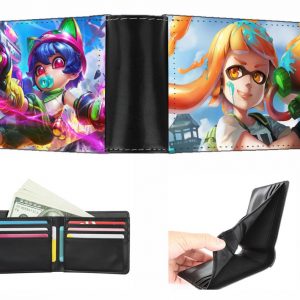 Splatoon 2 Wallet Men and Women PU Folding Short Wallet Coin Purse