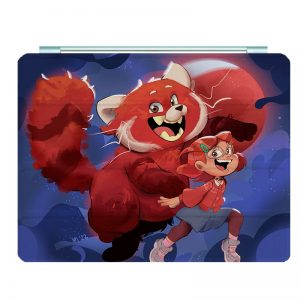 Turning Red Ipad Leather Case Advanced Pu Leather Protective Cover Automatic Wake Up and Sleep Magnetic Closure Multiple Angle Bracket