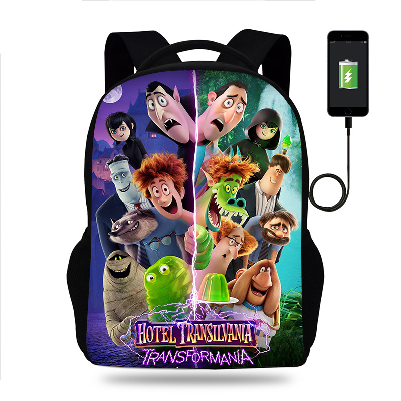 18 Inch Hotel Transylvania Backpack School Bag Black - Image 7