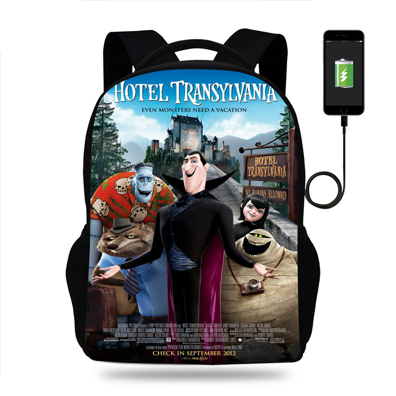 18 Inch Hotel Transylvania Backpack School Bag Black - Image 6