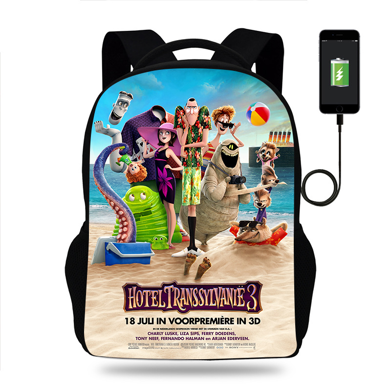 18 Inch Hotel Transylvania Backpack School Bag Black - Image 9