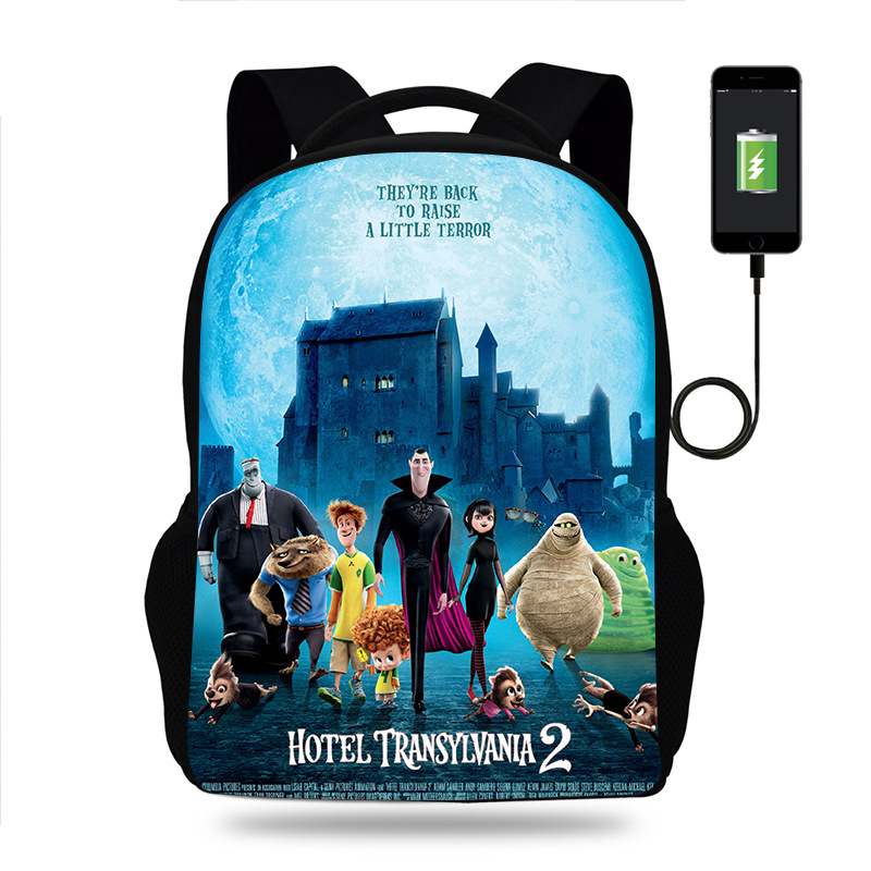 18 Inch Hotel Transylvania Backpack School Bag Black - Image 3
