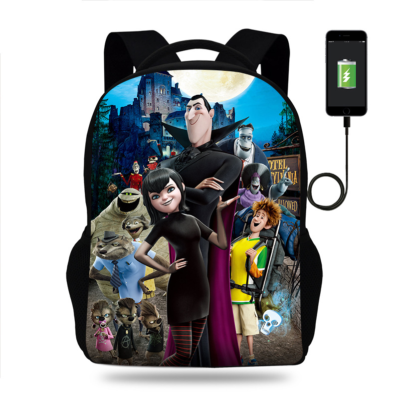 18 Inch Hotel Transylvania Backpack School Bag Black - Image 4