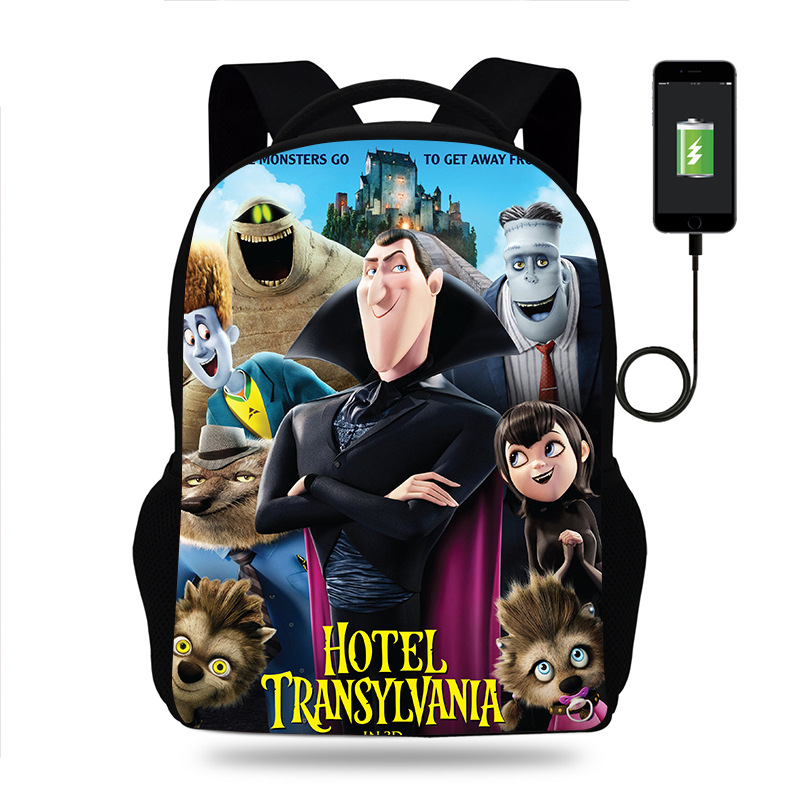 18 Inch Hotel Transylvania Backpack School Bag Black - Image 5