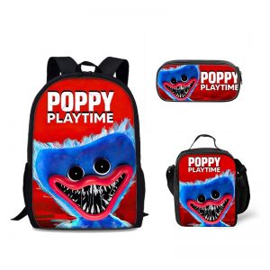 18 Inch Poppy Playtime Backpack School Bag+Lunch Bag+Pencil Bag