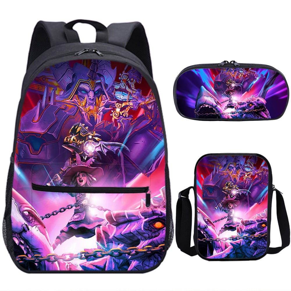 18 Inch Tiny Tina's Wonderlands Backpack School Bag+Messenger Bag+Pencil Bag - Image 17
