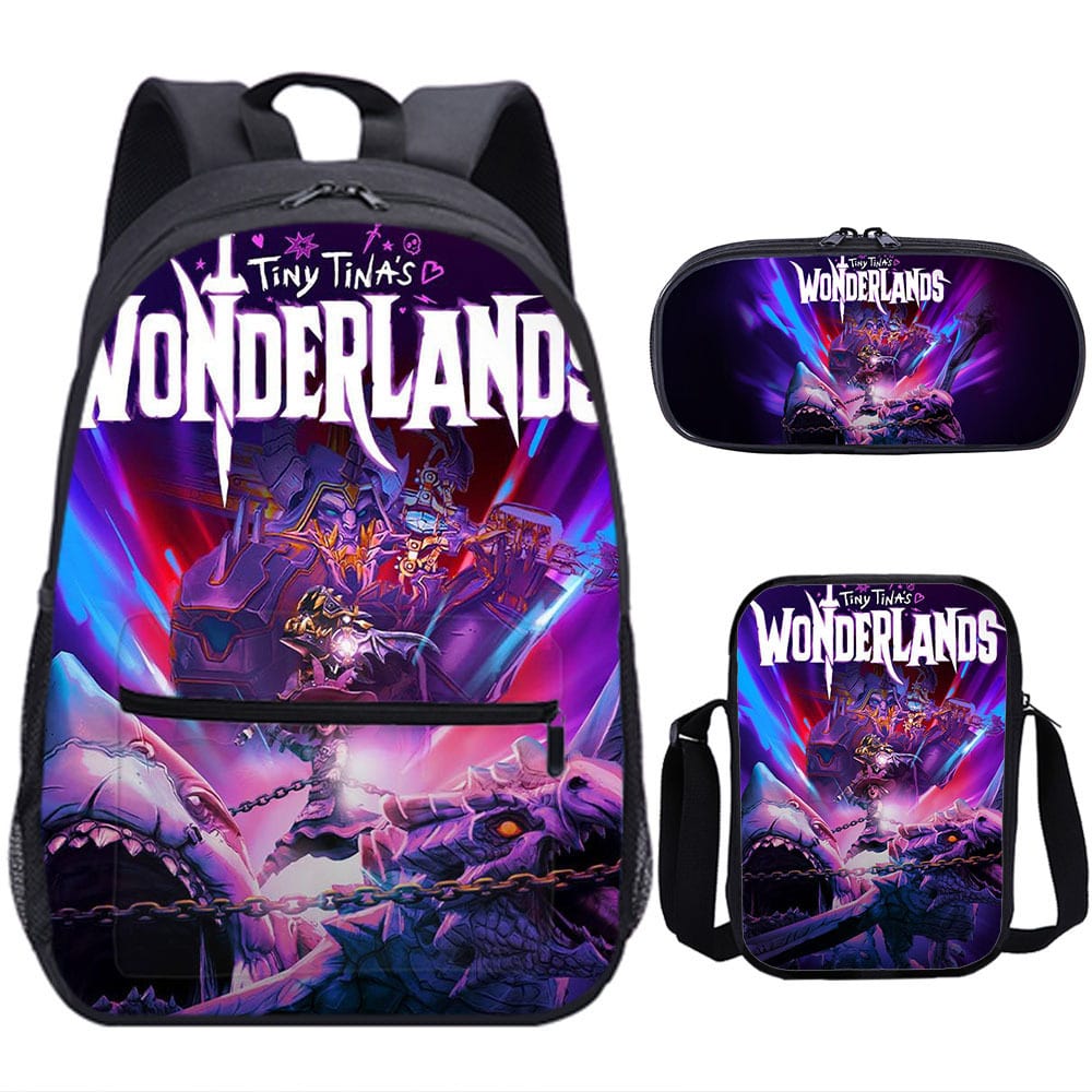 18 Inch Tiny Tina's Wonderlands Backpack School Bag+Messenger Bag+Pencil Bag - Image 2