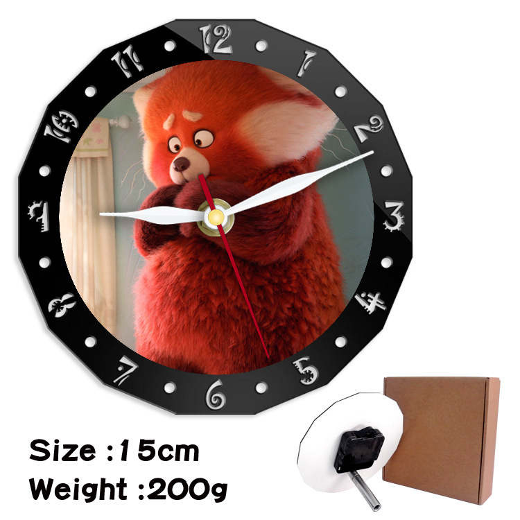 Turning Red alarm clock wall clock clock decorative clock wall clock 15cm - Image 19
