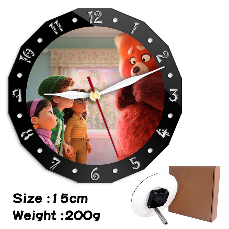 Turning Red alarm clock wall clock clock decorative clock wall clock 15cm - Image 20