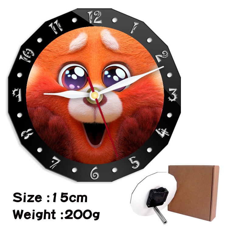 Turning Red alarm clock wall clock clock decorative clock wall clock 15cm - Image 12