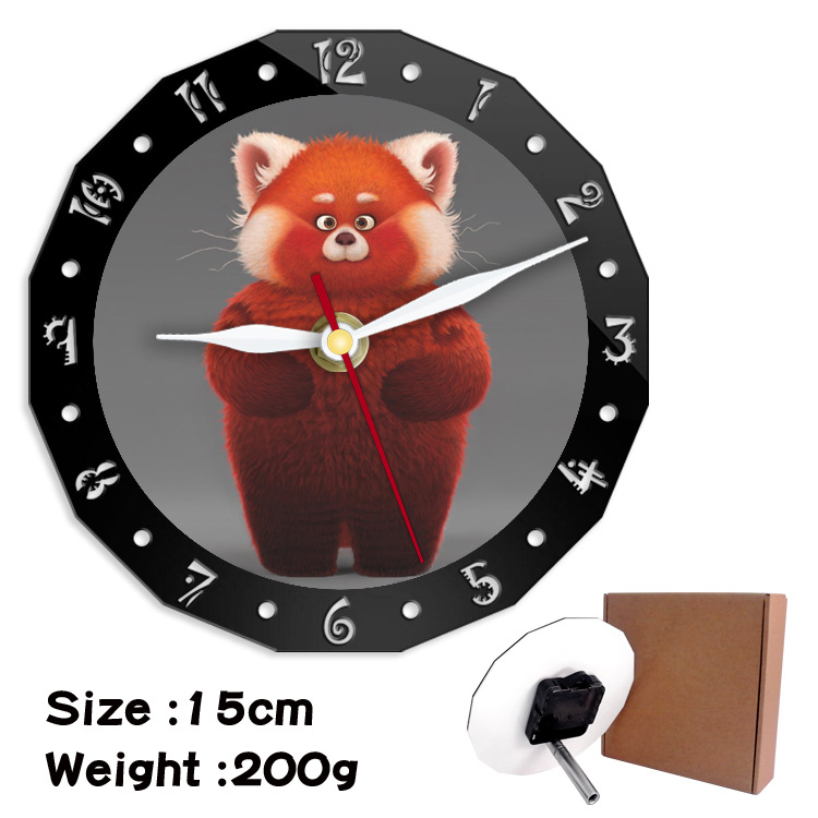 Turning Red alarm clock wall clock clock decorative clock wall clock 15cm - Image 14