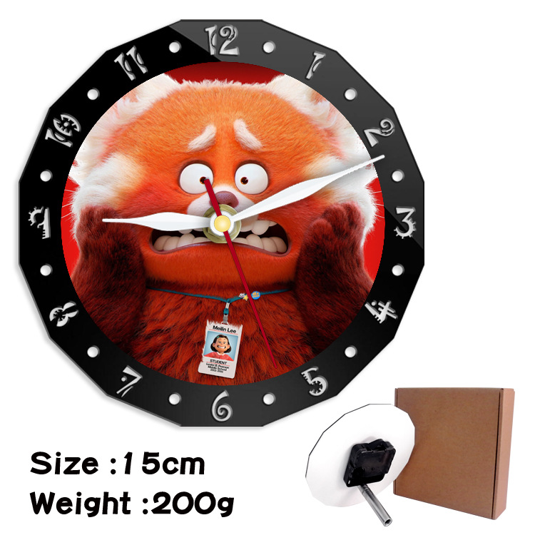 Turning Red alarm clock wall clock clock decorative clock wall clock 15cm - Image 15