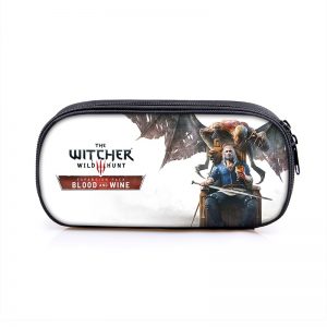The Witcher 3 Wild Hunt Cosmetic Bags Boys Girls Children Large Pencil Case Purse Storage Bags Women Men Multifunction Makeup Bag