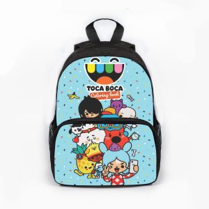 13 Inch Mini Bag 3D Printed Toca Life World Backpack Children Anime Bag Bookbag Kids Backpack Kindergarten