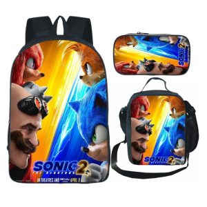 16 Inch Hedgehog 2 Backpack School Bag+Lunch Bag+Pencil Bag