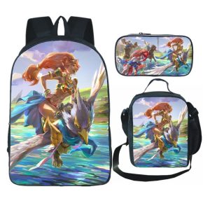 16 Inch The Legend of Zelda Backpack School Bag+Lunch Bag+Pencil Bag