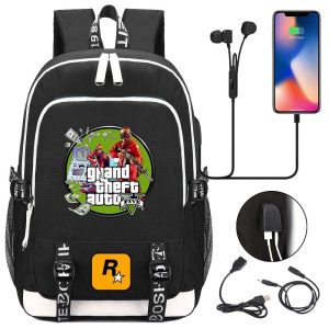 GTA5 youth primary and secondary school bag USB men's and women's casual backpack