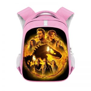Jurassic World Dominion double-layer backpack personalized school bag Pink