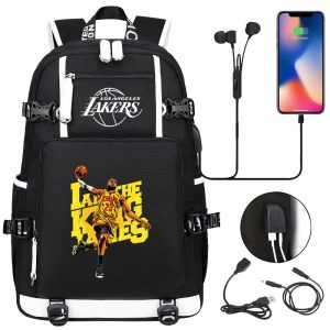 LeBron James USB headset youth student schoolbag men and women travel backpack