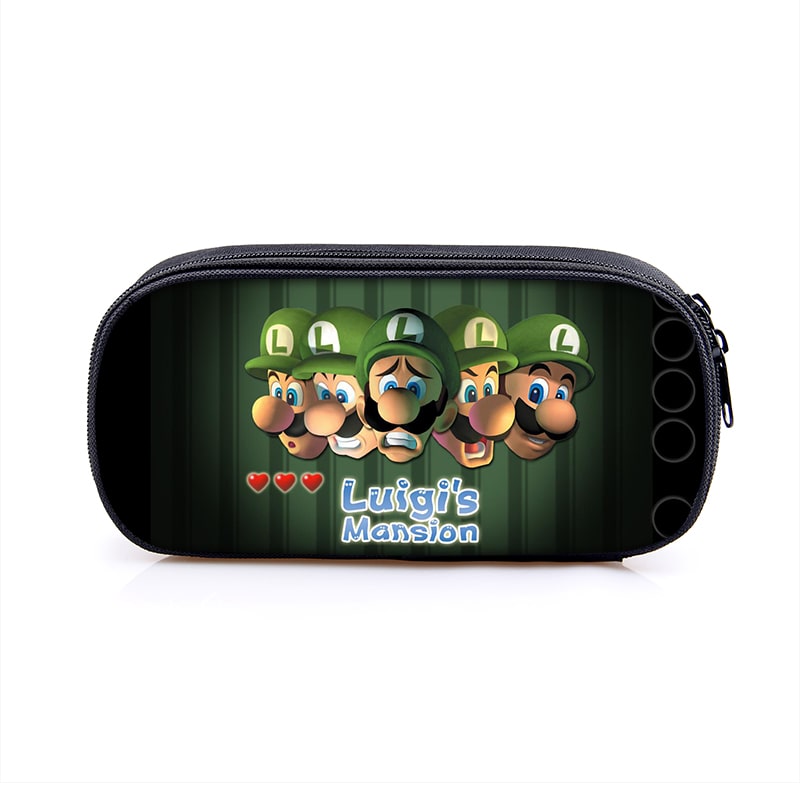 Luigi’s Mansion Cosmetic Bags Boys Girls Children Large Pencil Case Purse Storage Bags Women Men Multifunction Makeup Bag