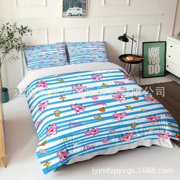 Pink Panther Comfortable Bedding Three-Piece Soft and Breathable Duvet Cover Gift - Image 14