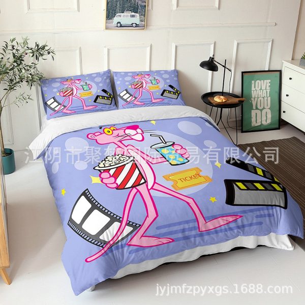 Pink Panther Comfortable Bedding Three-Piece Soft and Breathable Duvet Cover Gift - Image 20