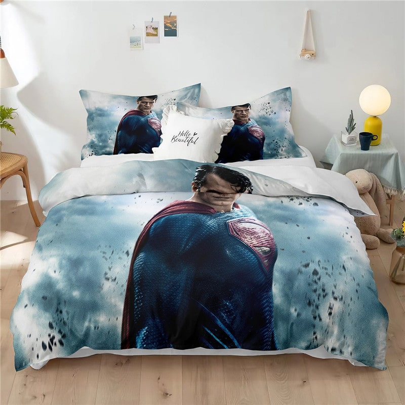 Superman Comfortable Bedding Three-Piece Soft and Breathable Duvet Cover Gift - Image 2