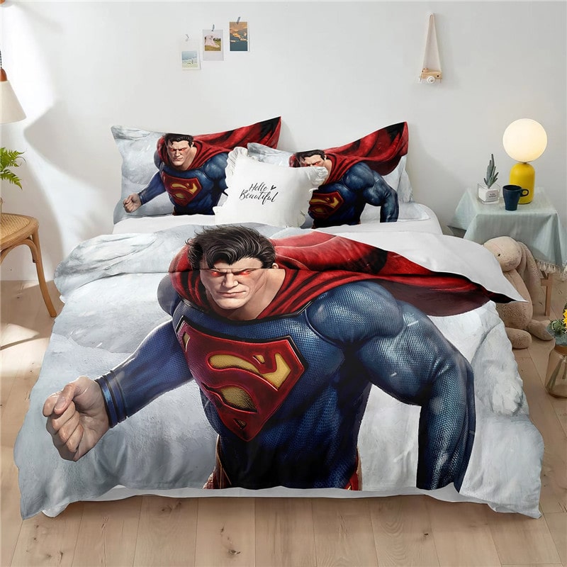 Superman Comfortable Bedding Three-Piece Soft and Breathable Duvet Cover Gift - Image 22