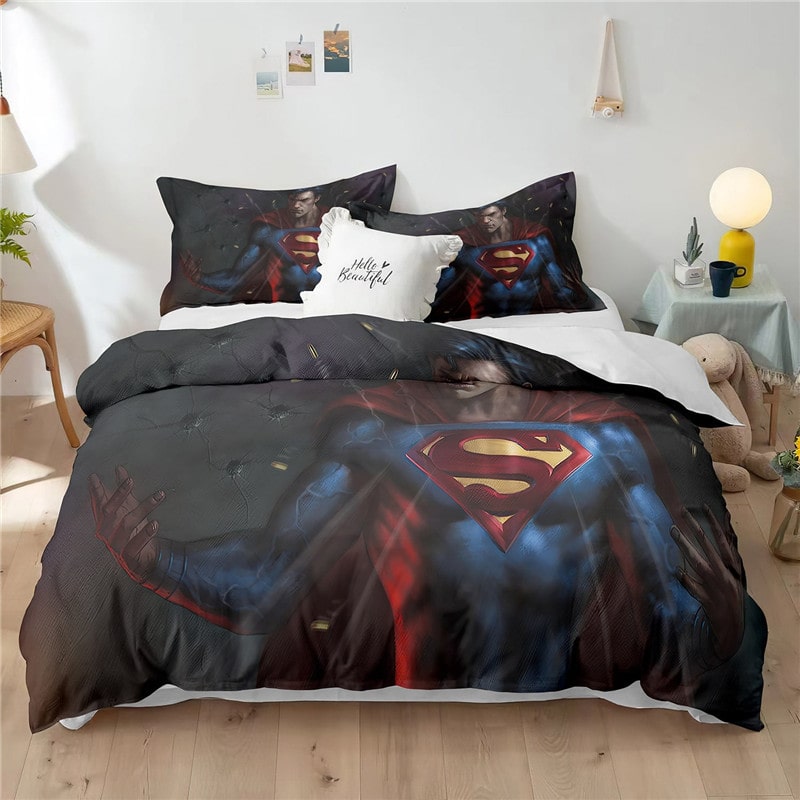 Superman Comfortable Bedding Three-Piece Soft and Breathable Duvet Cover Gift - Image 26