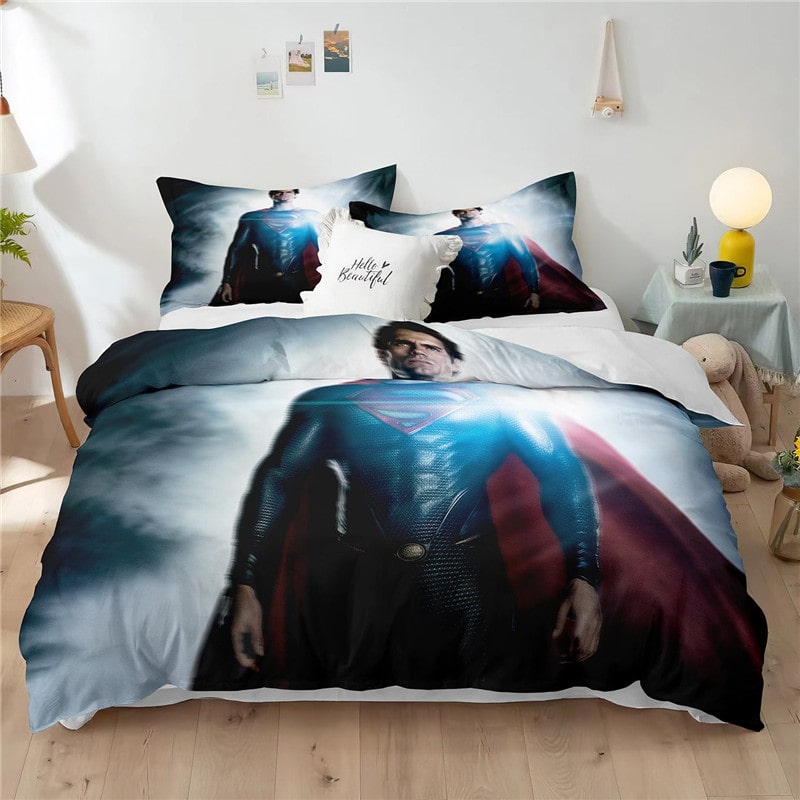 Superman Comfortable Bedding Three-Piece Soft and Breathable Duvet Cover Gift - Image 27