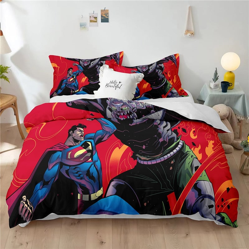 Superman Comfortable Bedding Three-Piece Soft and Breathable Duvet Cover Gift - Image 5
