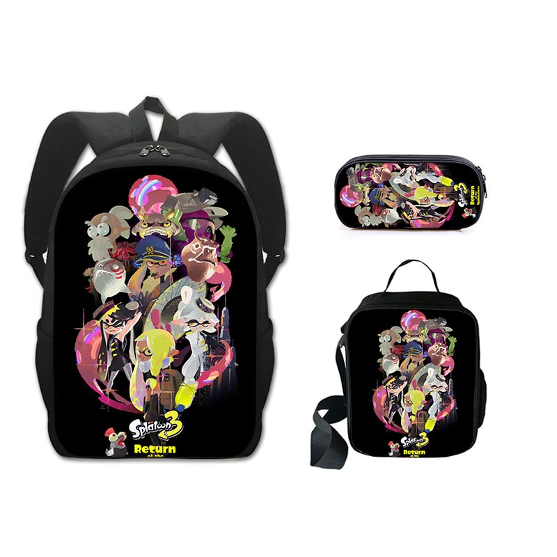 16 Inch Splatoon 3 Backpack School Bag+Lunch Bag+Pencil Bag - Image 16