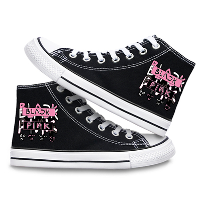 Blackpink high-top canvas shoes all-match sweet and cool casual trend - Image 19