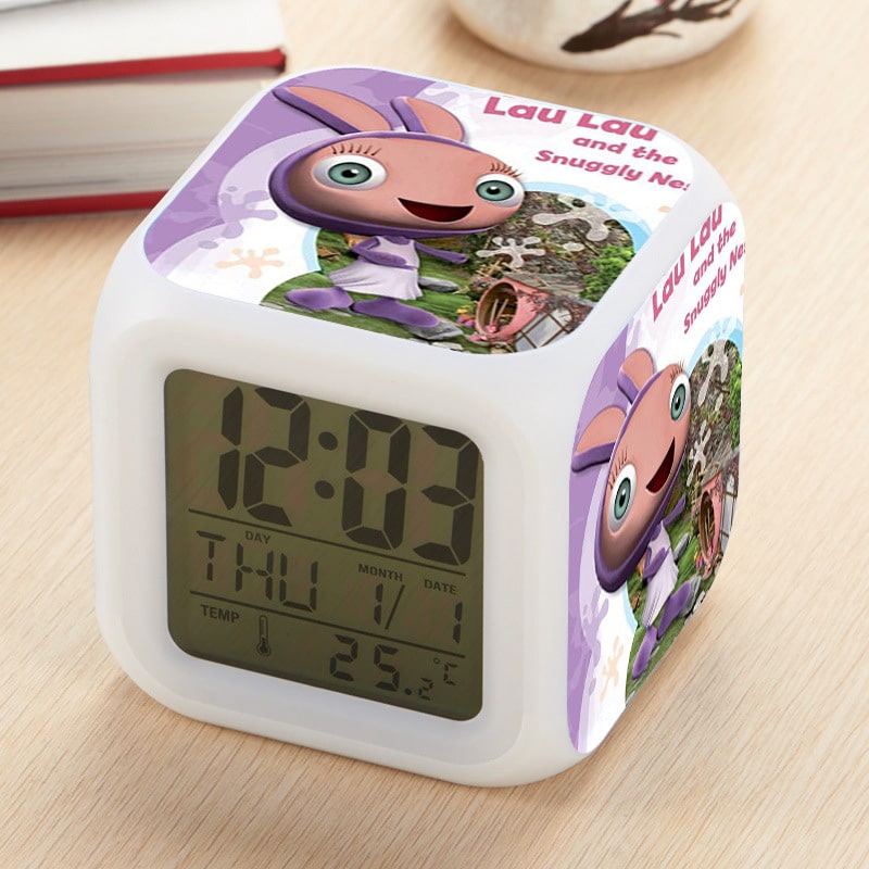 Waybuloo Alarm Clock Led Light 7 Color Change Electronic Desk Watch Square Table - Image 6