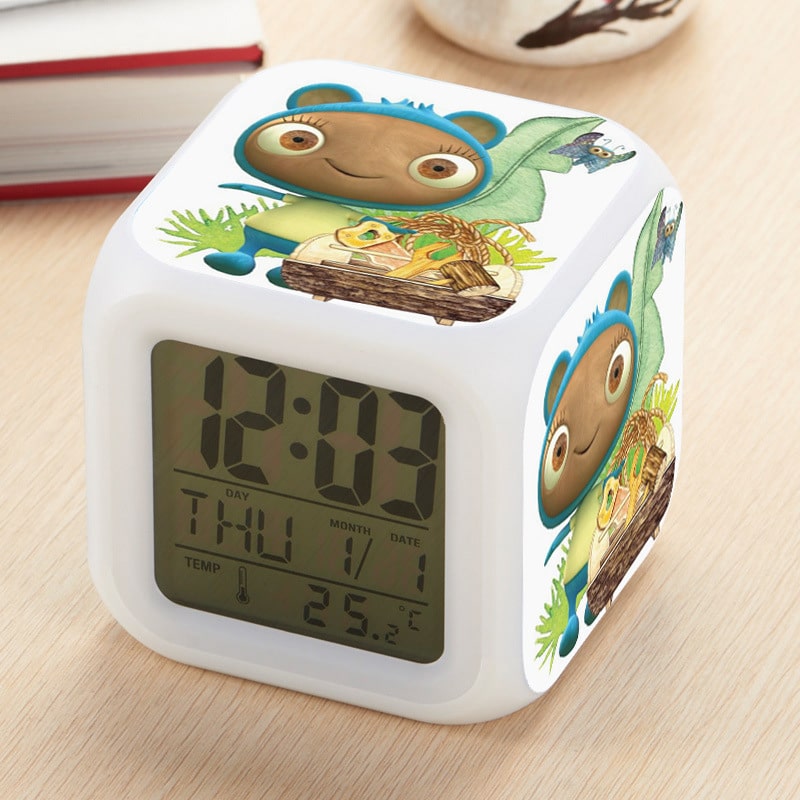 Waybuloo Alarm Clock Led Light 7 Color Change Electronic Desk Watch Square Table - Image 8