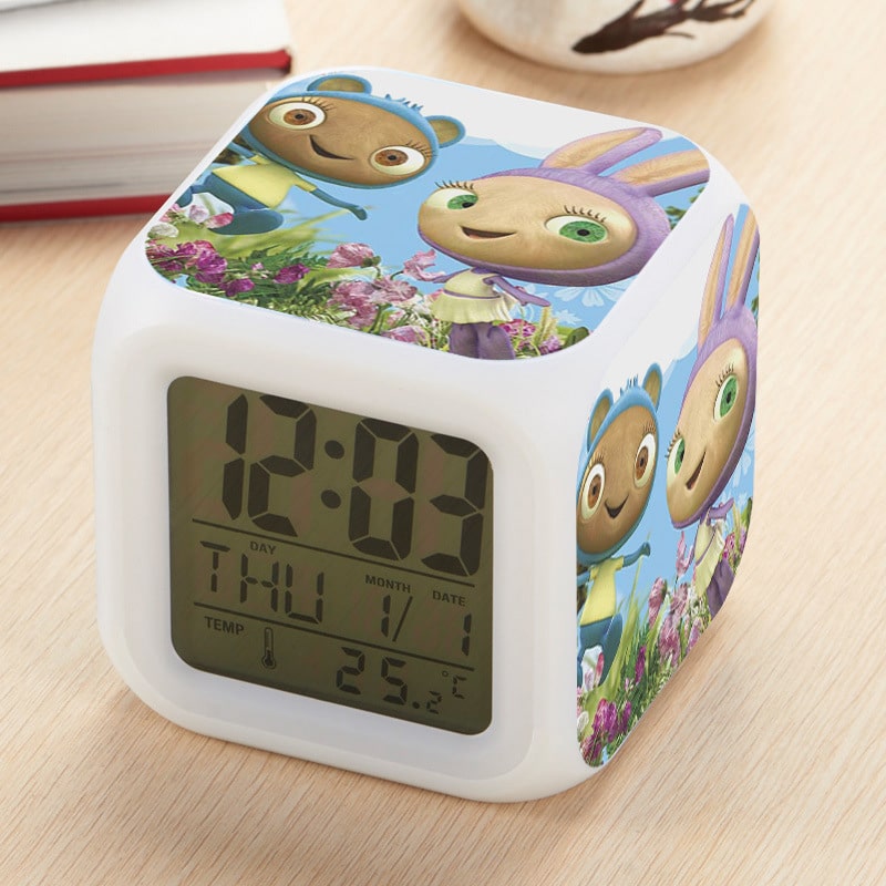 Waybuloo Alarm Clock Led Light 7 Color Change Electronic Desk Watch Square Table - Image 9