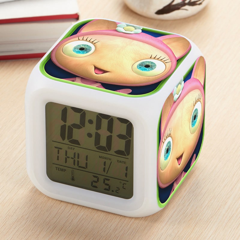 Waybuloo Alarm Clock Led Light 7 Color Change Electronic Desk Watch Square Table - Image 12