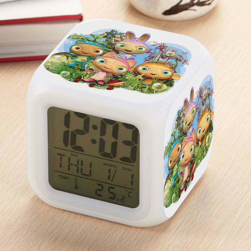 Waybuloo Alarm Clock Led Light 7 Color Change Electronic Desk Watch Square Table - Image 17