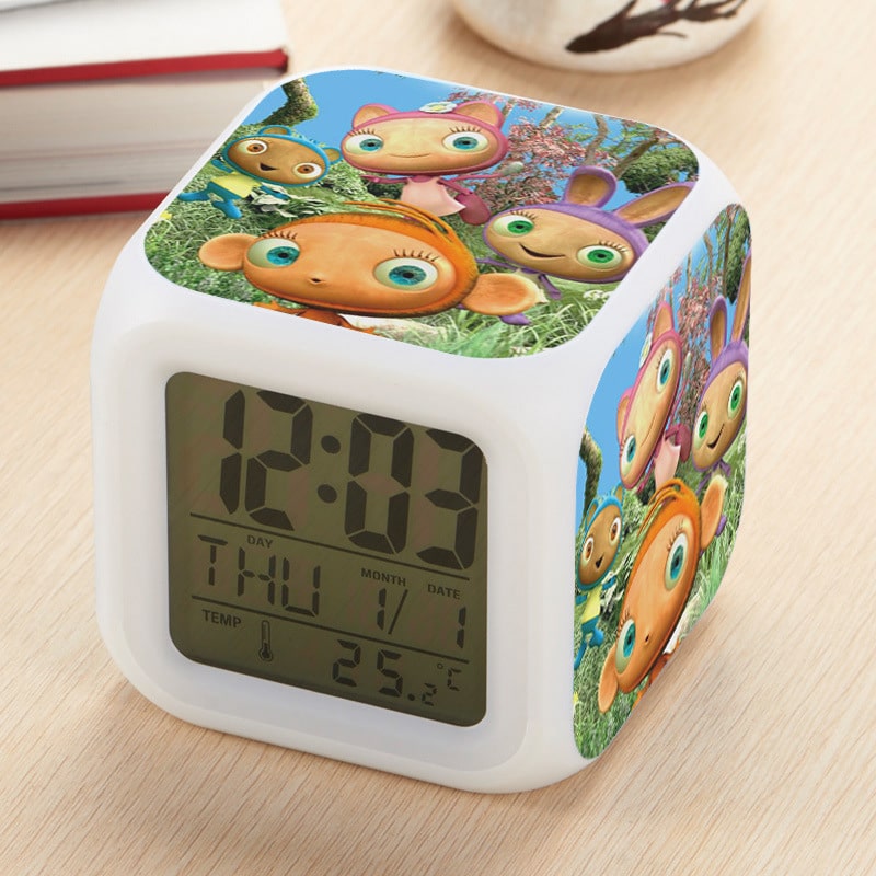 Waybuloo Alarm Clock Led Light 7 Color Change Electronic Desk Watch Square Table - Image 18