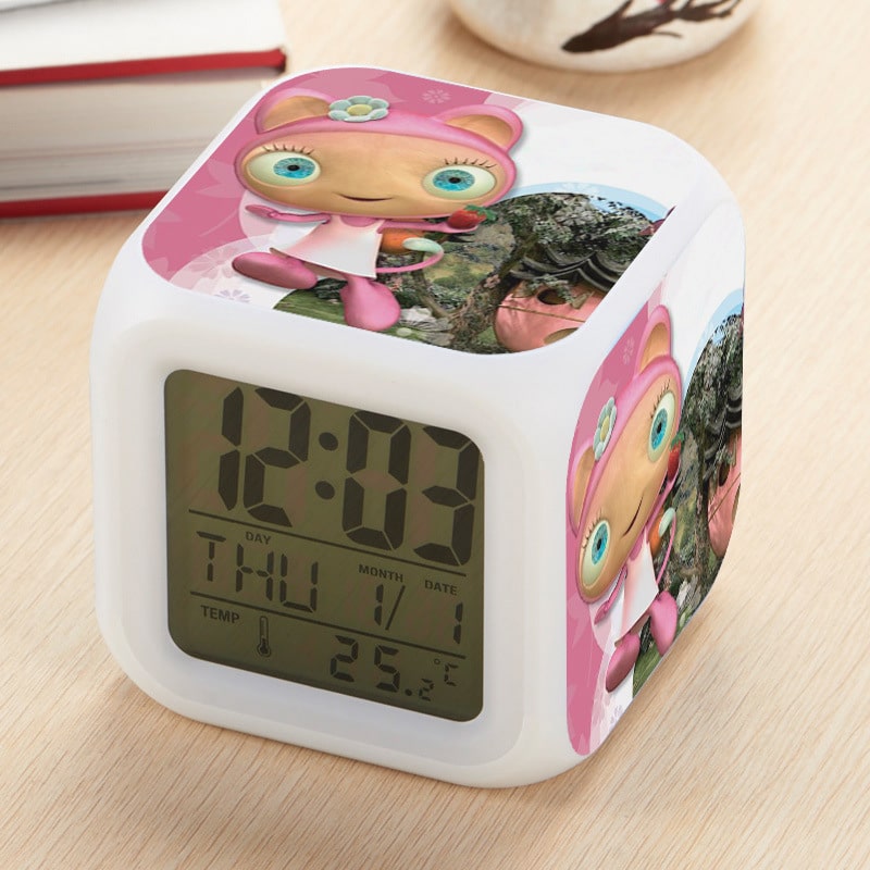 Waybuloo Alarm Clock Led Light 7 Color Change Electronic Desk Watch Square Table - Image 2