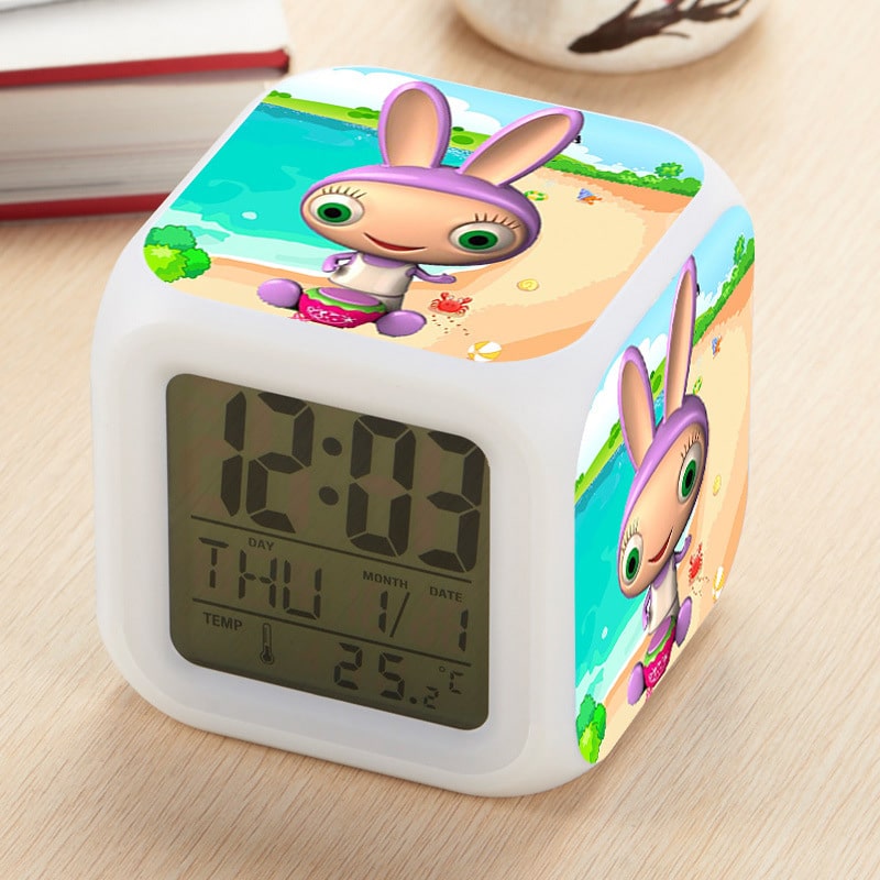Waybuloo Alarm Clock Led Light 7 Color Change Electronic Desk Watch Square Table - Image 4