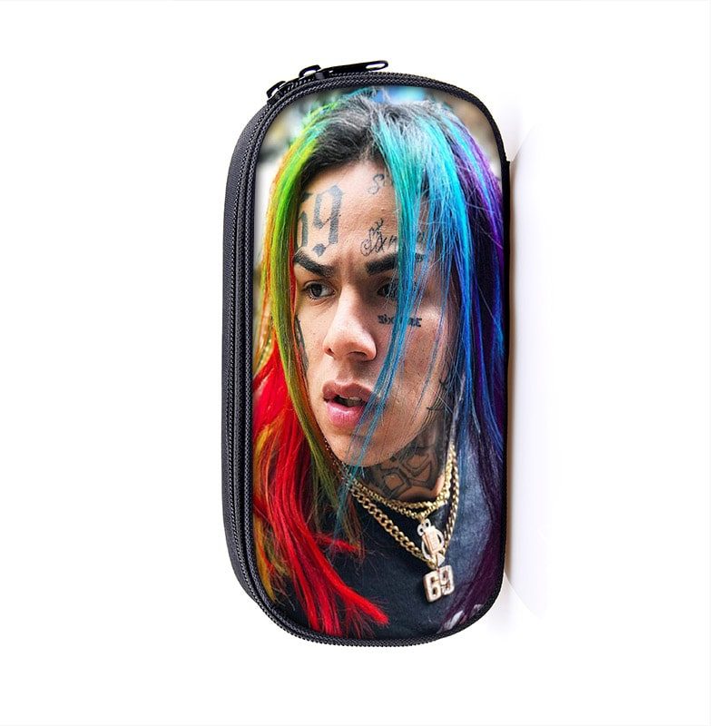 6ix9ine Large Pencil Case Purse Storage Bags Multifunction Cosmetic Bag