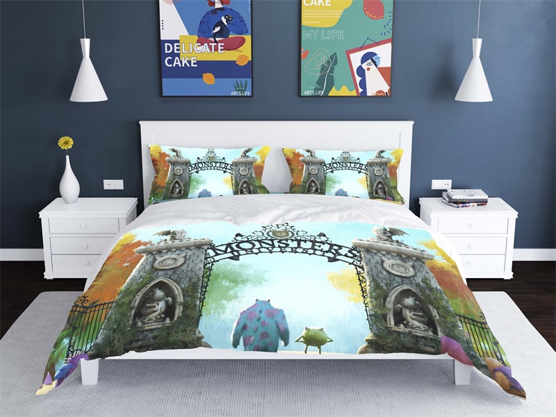 Monsters University Comfortable Bedding Three-Piece Soft and Breathable Duvet Cover Gift - Image 13