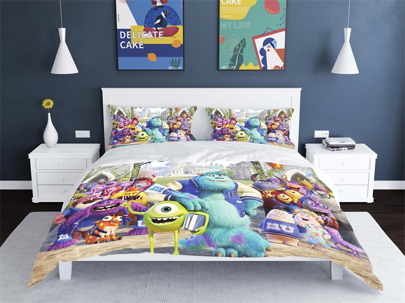 Monsters University Comfortable Bedding Three-Piece Soft and Breathable Duvet Cover Gift - Image 11