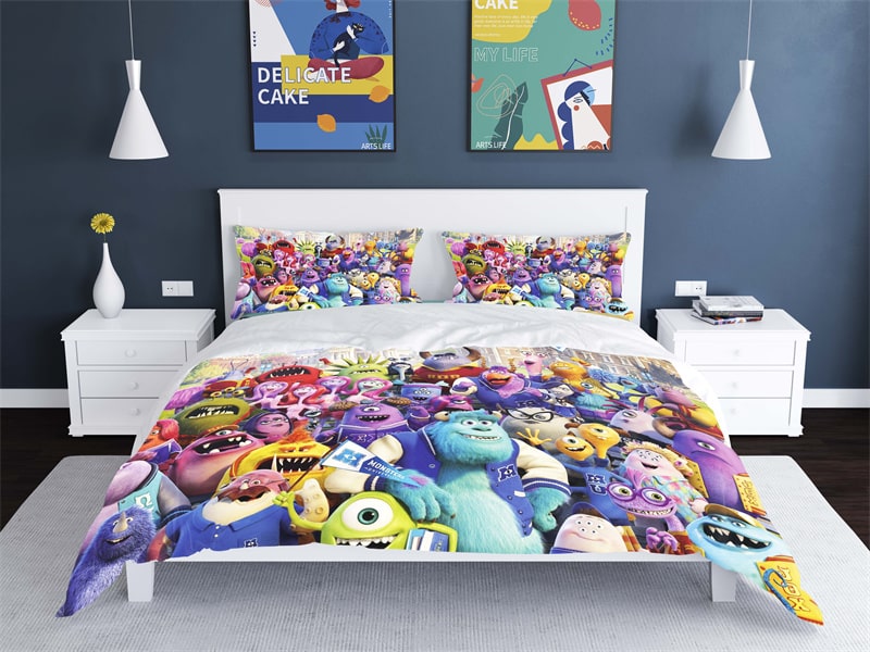 Monsters University Comfortable Bedding Three-Piece Soft and Breathable Duvet Cover Gift - Image 12